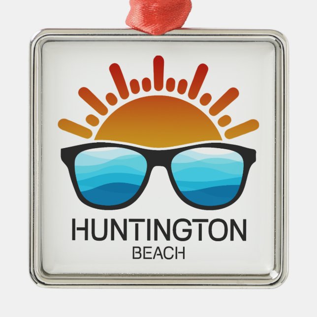 Ornement Carré Argenté Huntington Beach South Carolina Sunglasses (Devant)