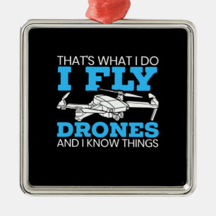 Ornement Carré Argenté I Fly drones