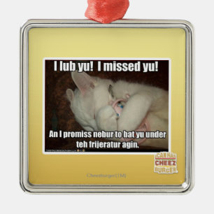 Ornement Carré Argenté I lub Yu ! J'ai manqué Yu !