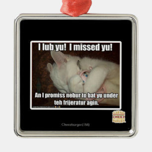 Ornement Carré Argenté I lub Yu ! J'ai manqué Yu !