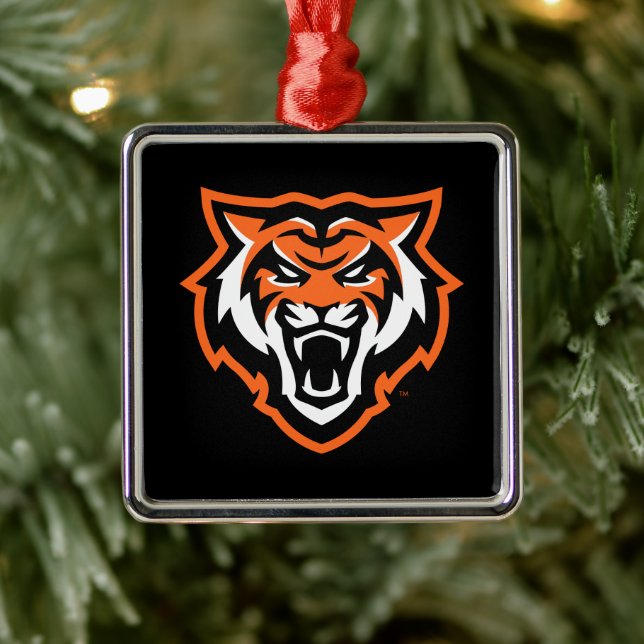 Ornement Carré Argenté Idaho State University Bengals Spirit Design (Arbre)