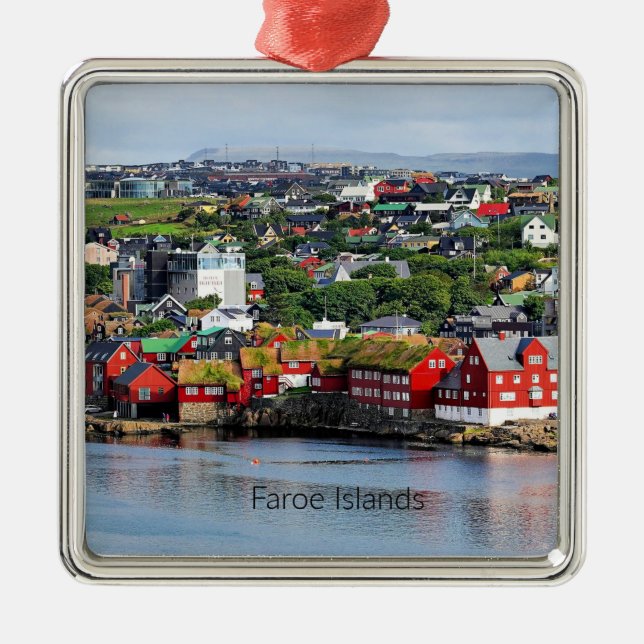 Ornement Carré Argenté Îles Féroé (Torshavn) (Devant)