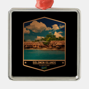 Ornement Carré Argenté Îles Salomon