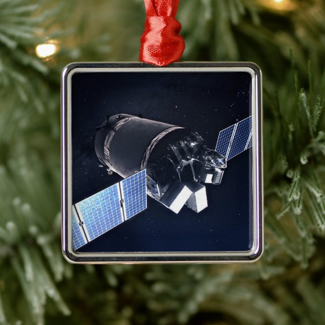Ornement Carré Argenté Illustration Du Dragon Xl Spacecraft. (Arbre)
