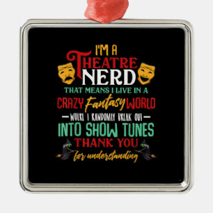 Ornement Carré Argenté Im A Atre Nerd Sur scène Acteur Amateurs Acteur Ac