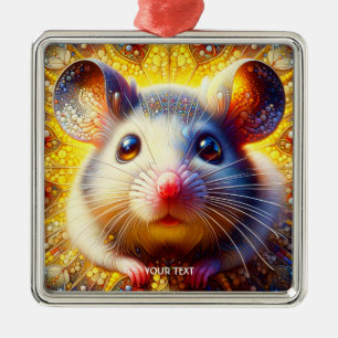 Ornement Carré Argenté Imaginaire Maigre souris surréaliste