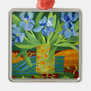 Ornement Carré Argenté Iris 2014