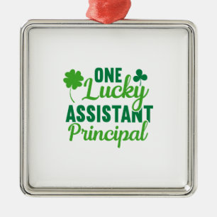 Ornement Carré Argenté Irish One Lucky Assistant Principal