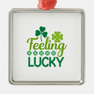 Ornement Carré Argenté Irlandais Felling Lucky