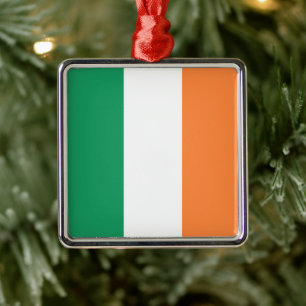 Ornement Carré Argenté Irlande National Flag, standard irlandais, bannièr
