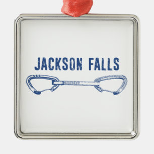 Ornement Carré Argenté Jackson Falls Illinois Rock Escalade