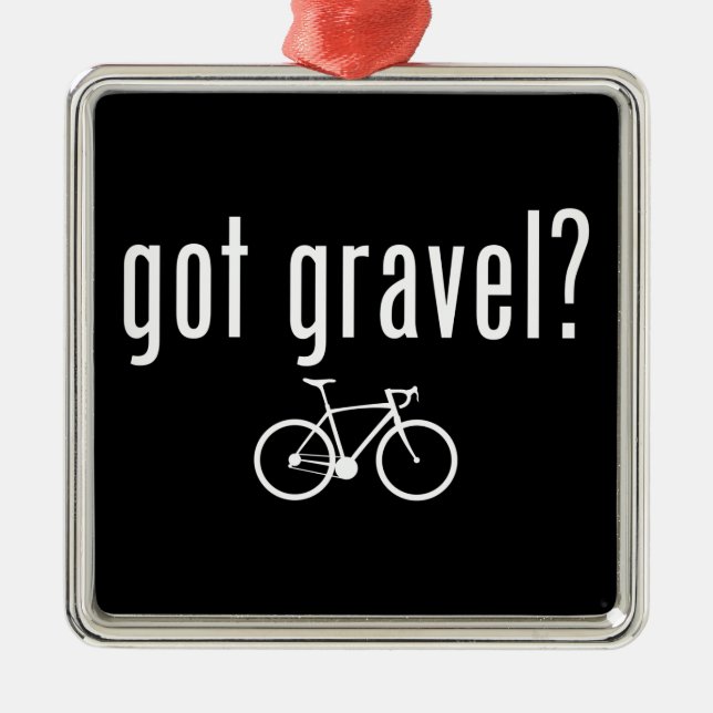Ornement Carré Argenté J'Ai Du Vélo Gravel (Devant)