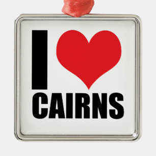 Ornement Carré Argenté J'aime Cairns