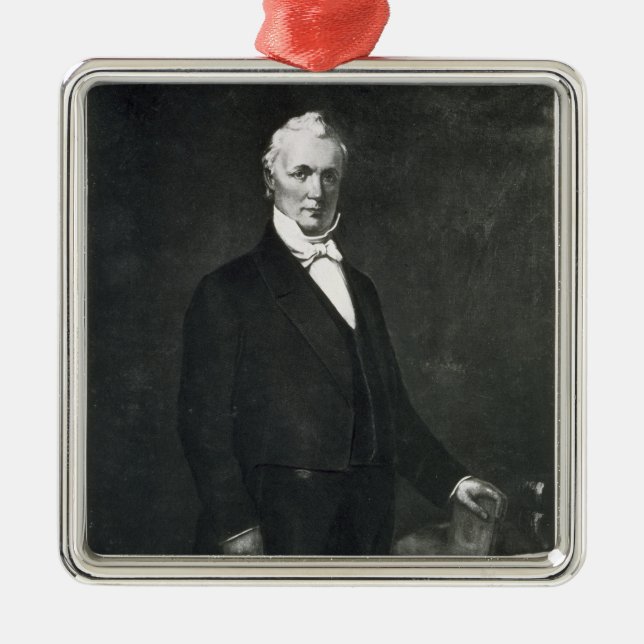 Ornement Carré Argenté James Buchanan, 15ème président de l'état uni (Devant)