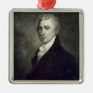 Ornement Carré Argenté James Monroe, 5ème Président des États-Unis o