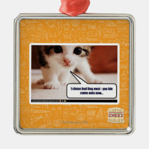 Ornement Carré Argenté Je chasse le mauvais awai fing