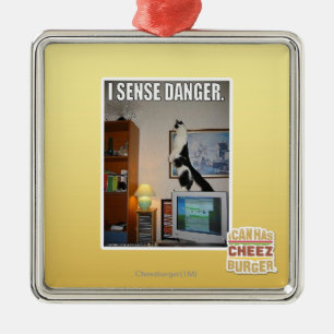 Ornement Carré Argenté Je sens le danger