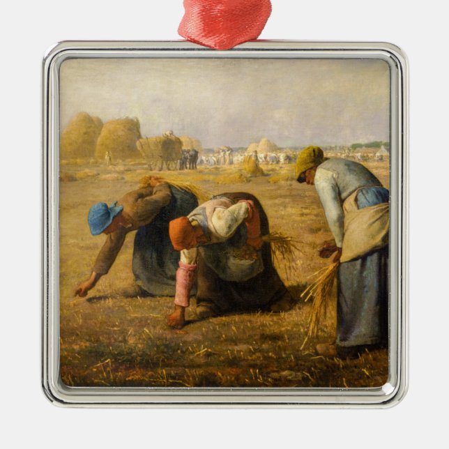Ornement Carré Argenté Jean-François Millet - Les Gleaners (Devant)