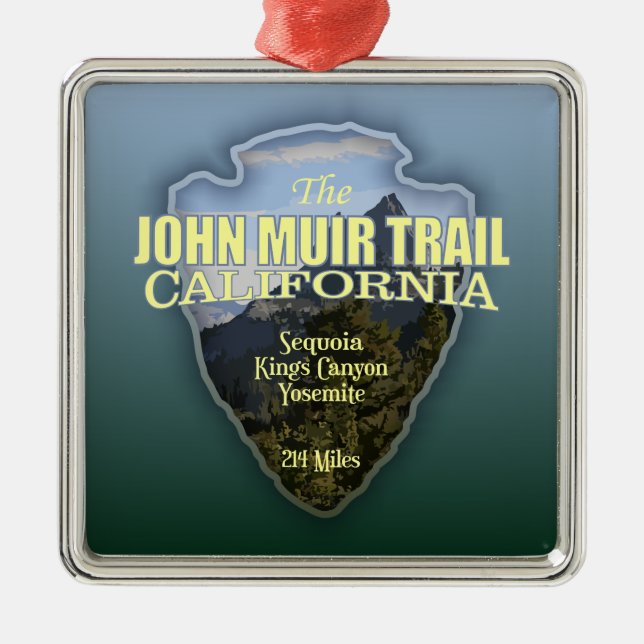 Ornement Carré Argenté John Muir Trail (flèche) (Devant)
