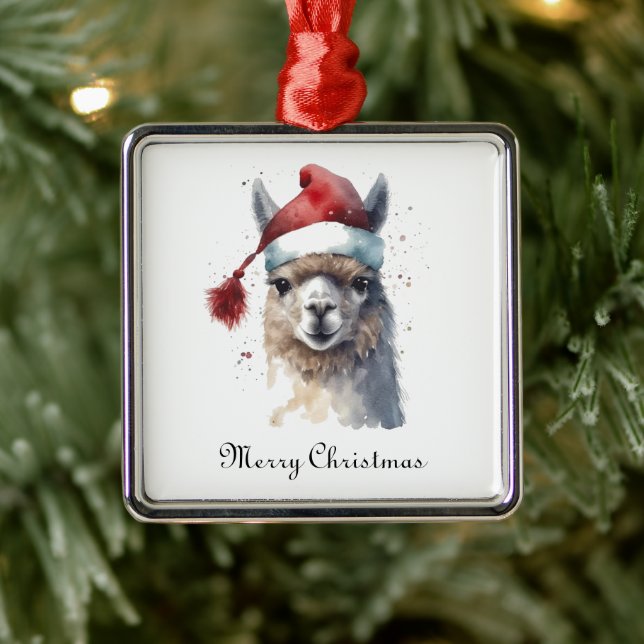 Ornement Carré Argenté Joli Noël Alpaca, coutume (Arbre)