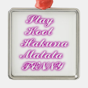 Ornement Carré Argenté Jouer Cool Hakuna Matata .png