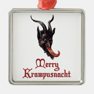 Ornement Carré Argenté Joyeux Krampusnacht