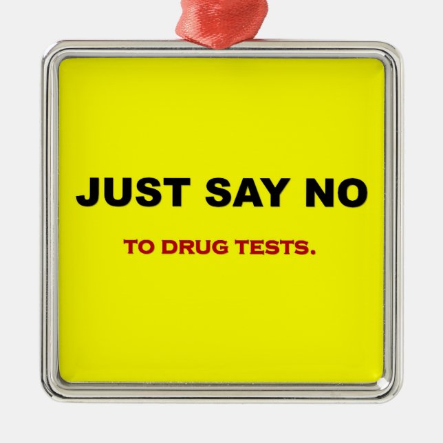 Ornement Carré Argenté juste-dire-non-aux-tests-médicaments (Devant)