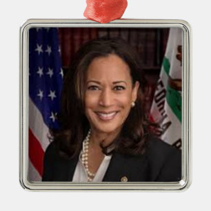 Ornement Carré Argenté Kamala Harris 2024