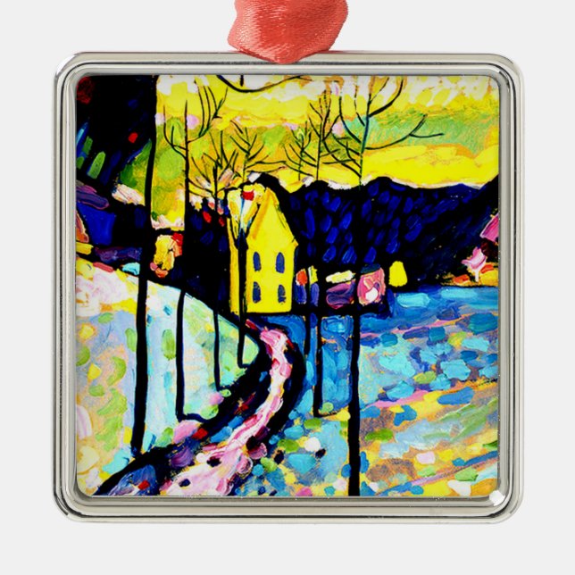 Ornement Carré Argenté Kandinsky - Paysage hivernal (Devant)