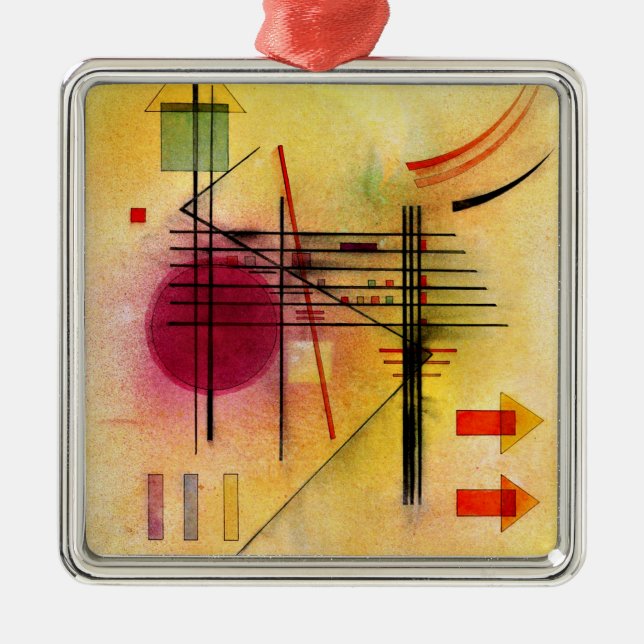 Ornement Carré Argenté Kandinsky - Vibrant, popular abstract painting (Devant)