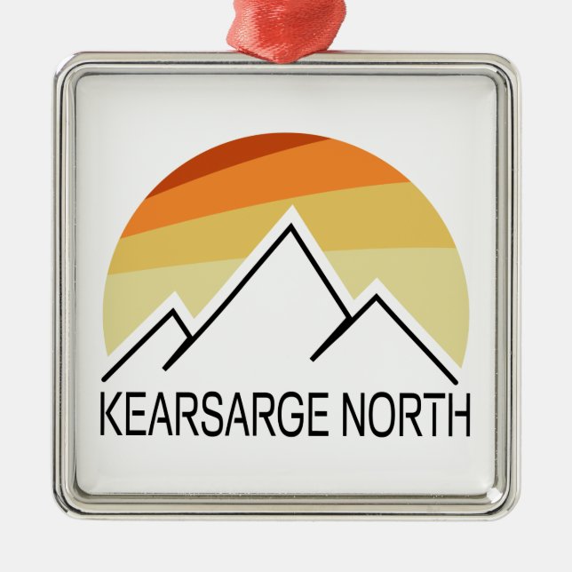 Ornement Carré Argenté Kearsarge Nord New Hampshire Retro (Devant)