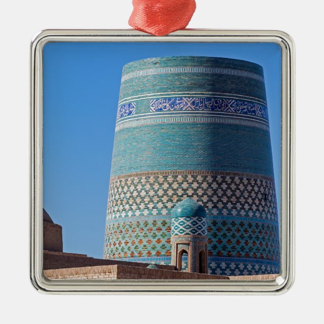Ornement Carré Argenté Khiva, Ouzbékistan - Islam Khodja Minaret (Devant)