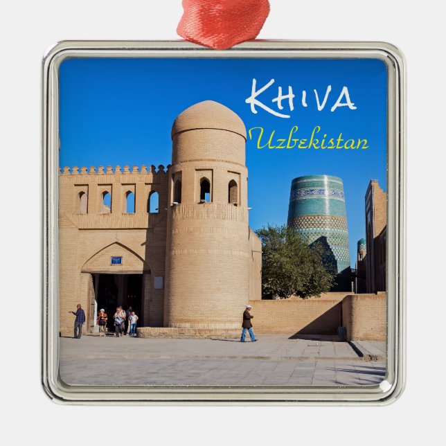 Ornement Carré Argenté Khiva, Ouzbékistan - Porte à deux tours (Devant)