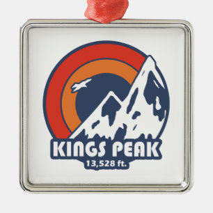 Ornement Carré Argenté Kings Peak Utah Sun Eagle