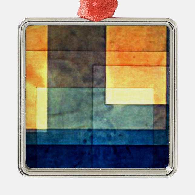 Ornement Carré Argenté Klee - Maison sur l'eau (Devant)