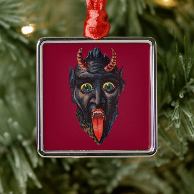 Ornement Carré Argenté Krampus (Arbre)