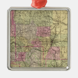 Ornement Carré Argenté La carte topographique de Nell du Colorado
