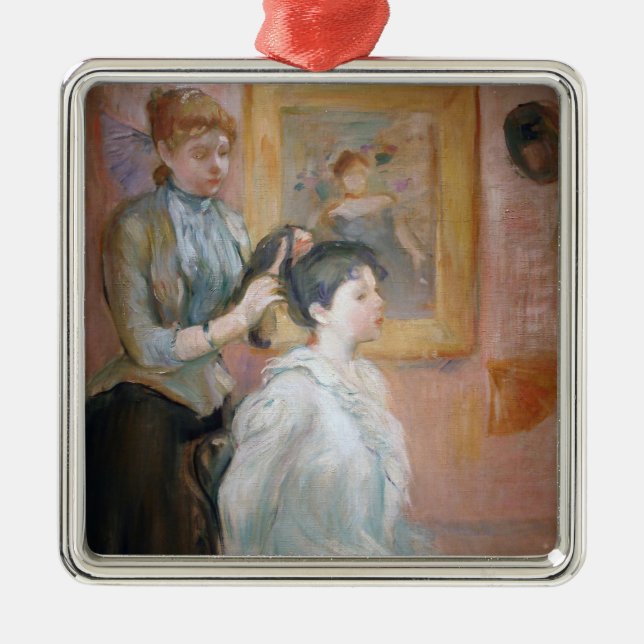 Ornement Carré Argenté La coiffure (par Berthe Morisot) (Devant)