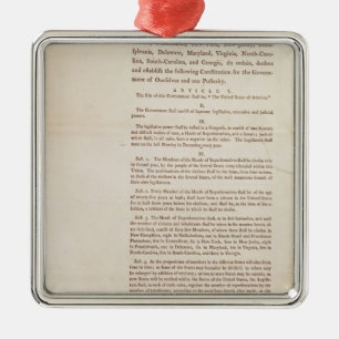 Ornement Carré Argenté La constitution d'Etats-Unis, 1787