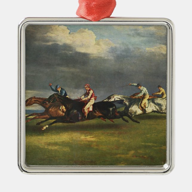 Ornement Carré Argenté La course Epsom Derby Horse (Devant)