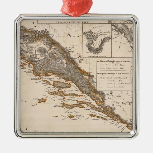 Ornement Carré Argenté La Croatie (Devant)