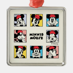 Ornement Carré Argenté La grille de souris Disney