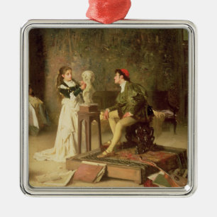 Ornement Carré Argenté La jeune sculpteuse (huile sur la toile)