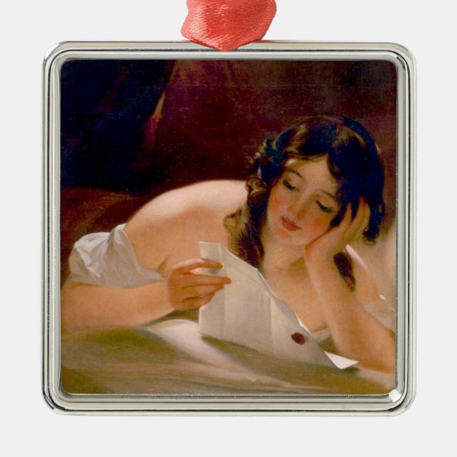 Ornement Carré Argenté La lettre d'amour (par Thomas Sully) (Devant)