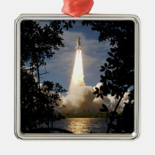 Ornement Carré Argenté La navette spatiale l'Atlantide enlève 9