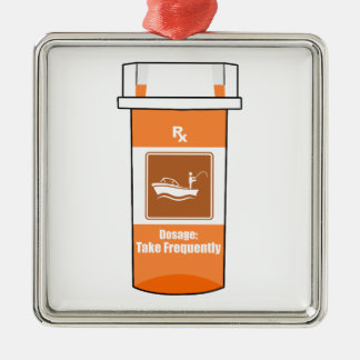 Ornement Carré Argenté La pêche est ma drogue