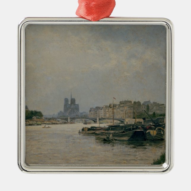 Ornement Carré Argenté La Seine de Quai de la Rapee (Devant)