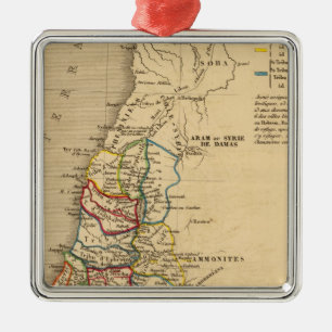 Ornement Carré Argenté La Terre Sainte en 12 tribus