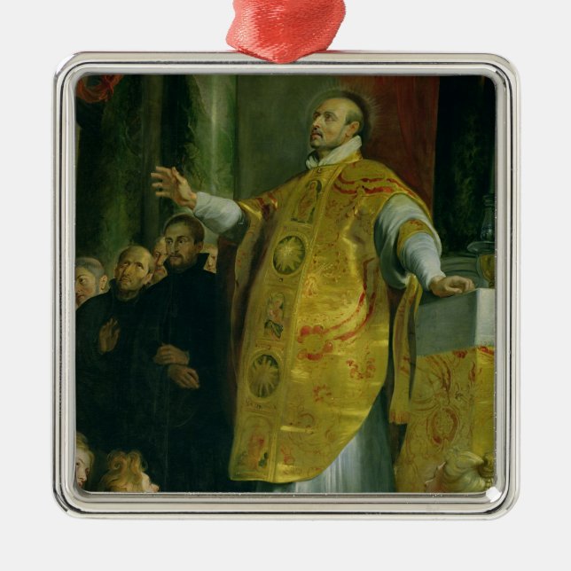 Ornement Carré Argenté La vision de St Ignatius de Loyola (Devant)