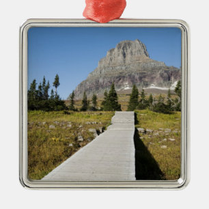 Ornement Carré Argenté La voie à la vue du lac caché